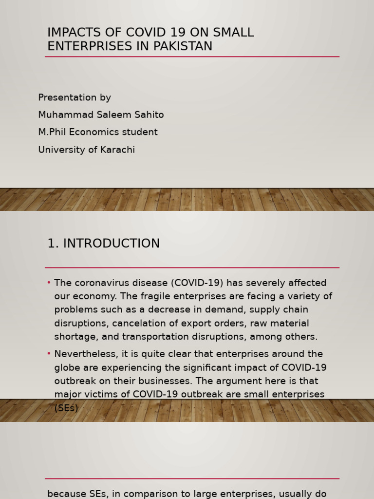 Impacts of Covid 19 On Small Enterprises | PDF | Pandemic | Pakistan
