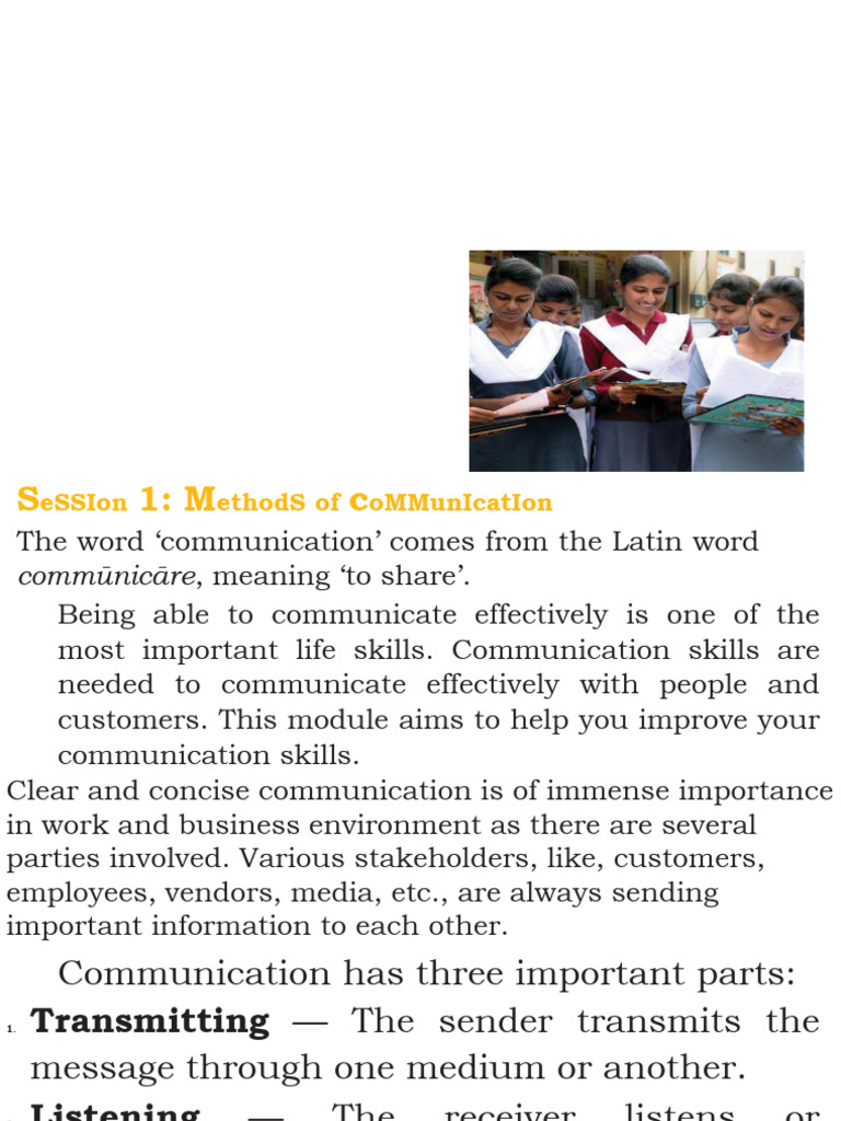 Class 10 Communication Skills Guide | PDF | Communication | Nonverbal ...