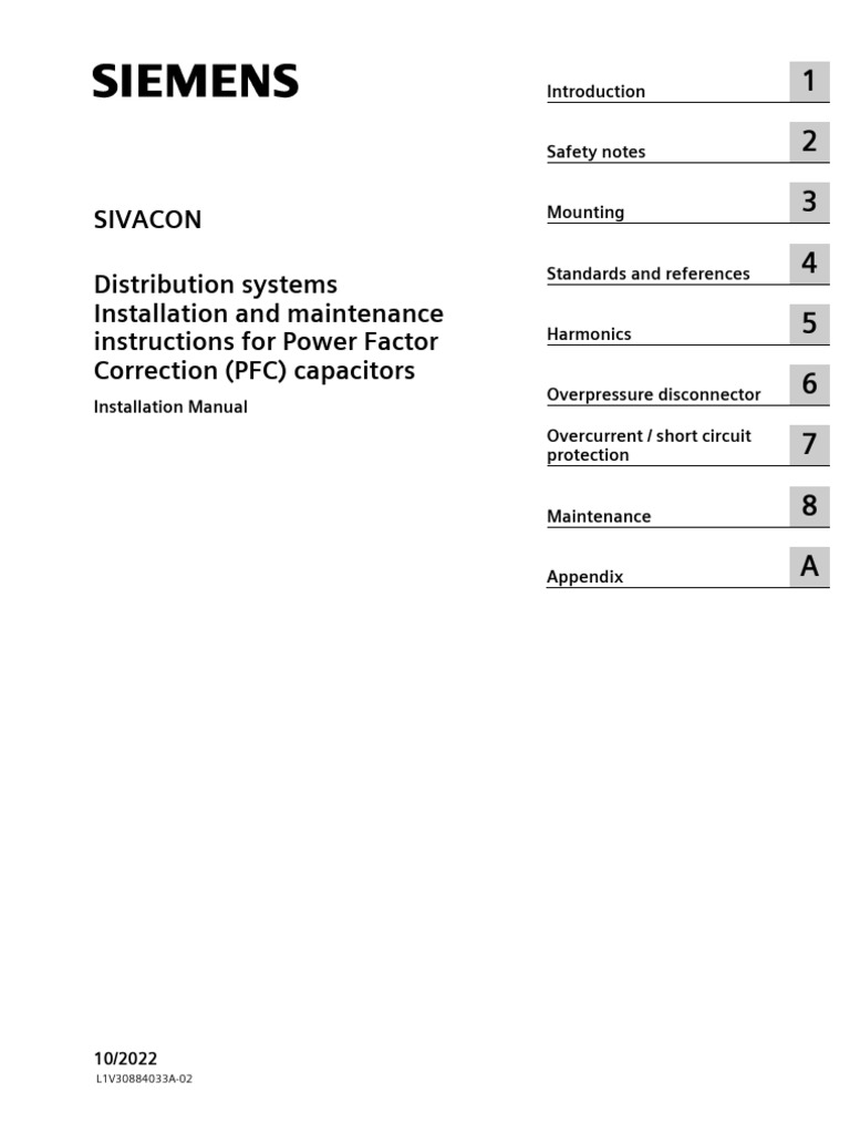 PFC Capacitor Installation & Maintenance Guide | PDF | Capacitor | Fuse ...