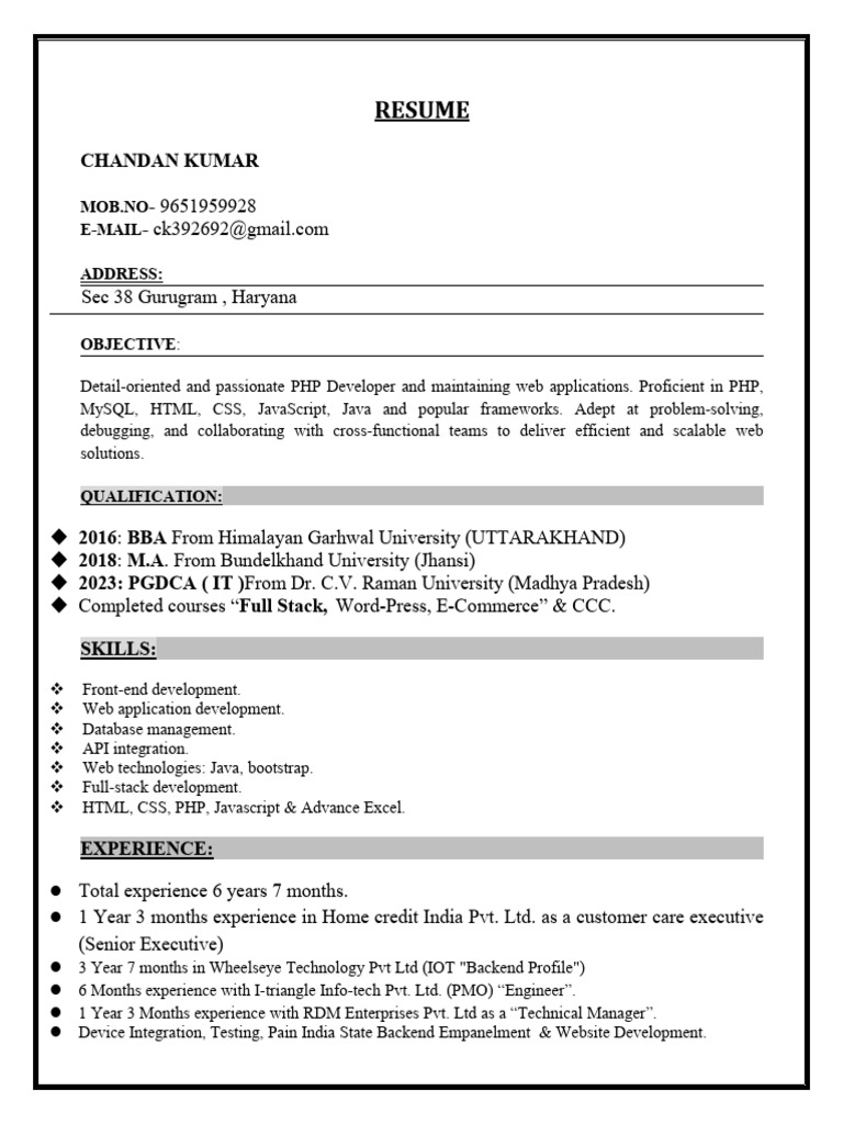 Chandan - Resume-Updated-10 Apr 2025 | PDF | Web Development | Software ...