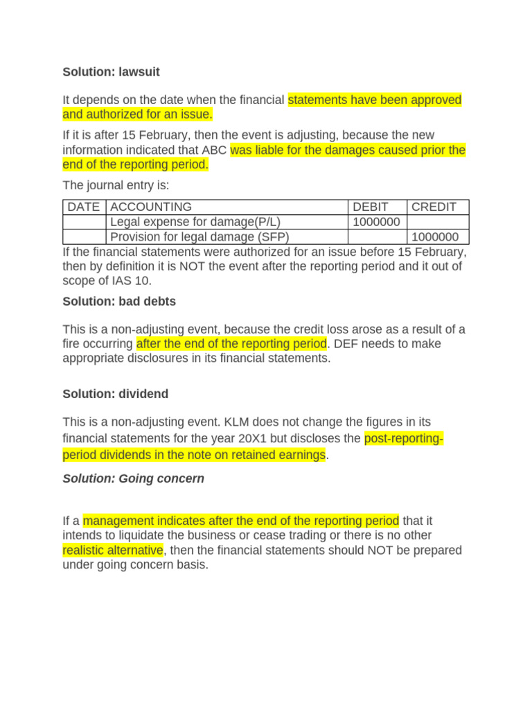 Financial Reporting Events Analysis | PDF
