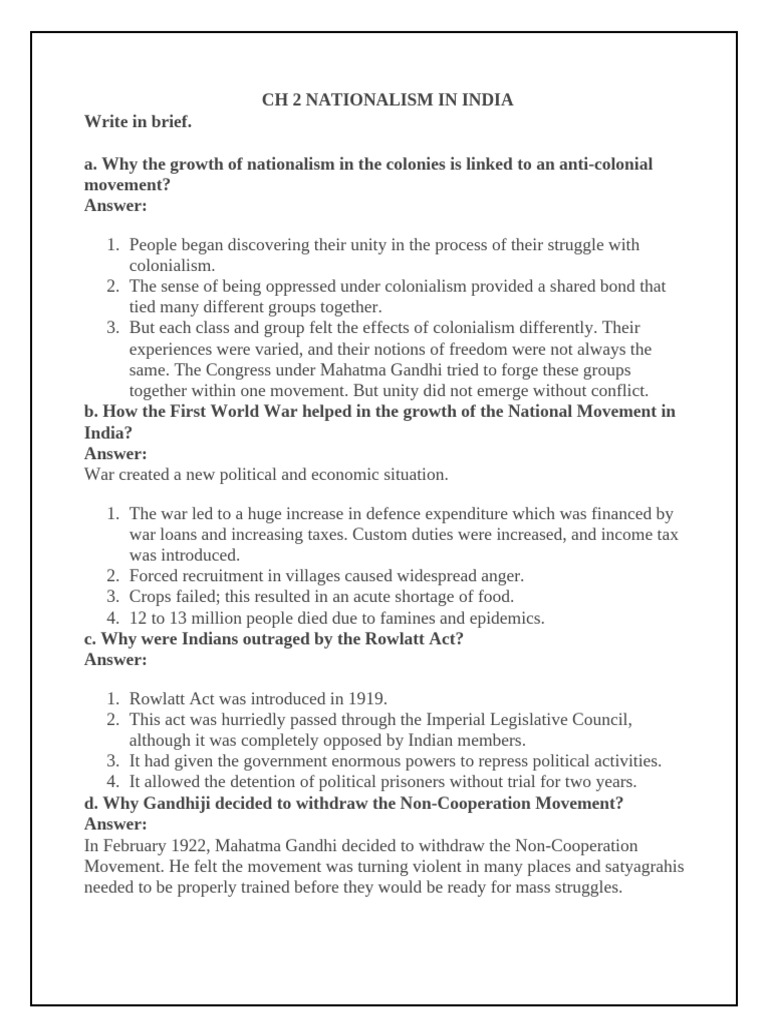 ch 2 Nationalism in India | PDF | Mahatma Gandhi | Indian Nationalism