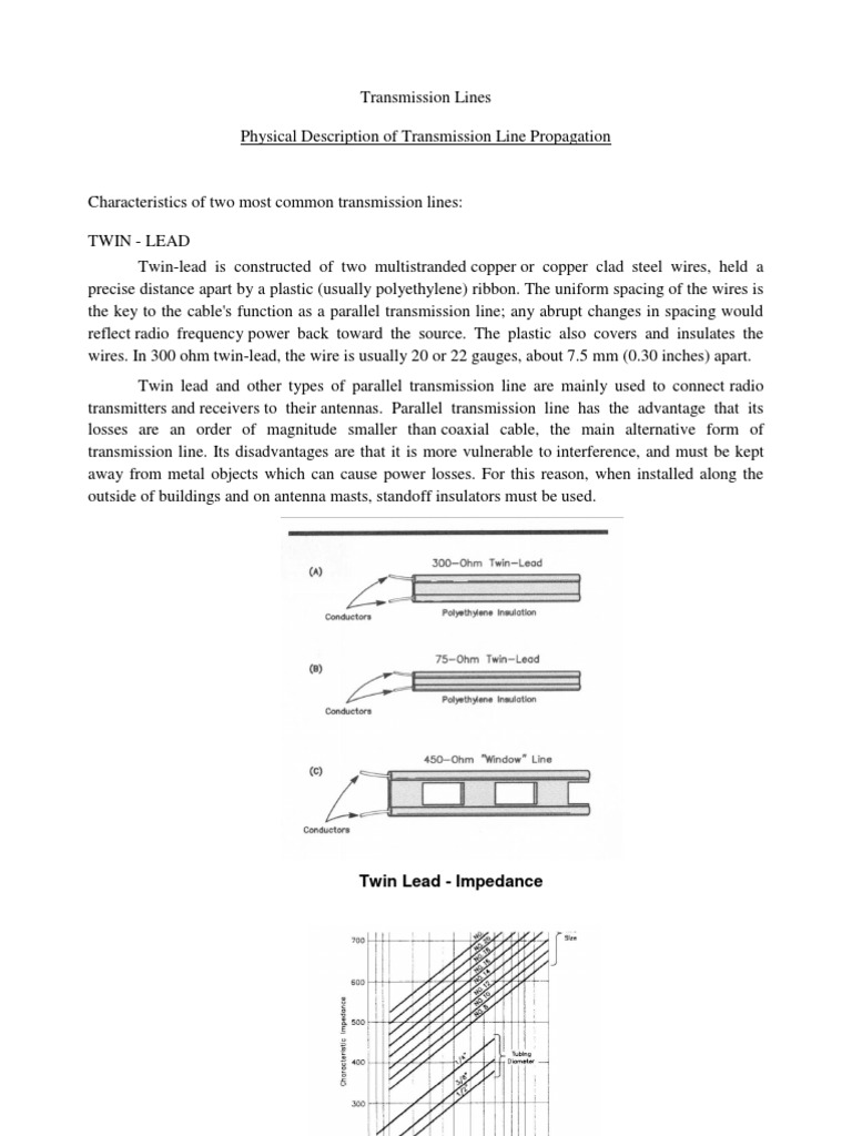 Twin Lead - Impedance | Download Free PDF | Transmission Line ...