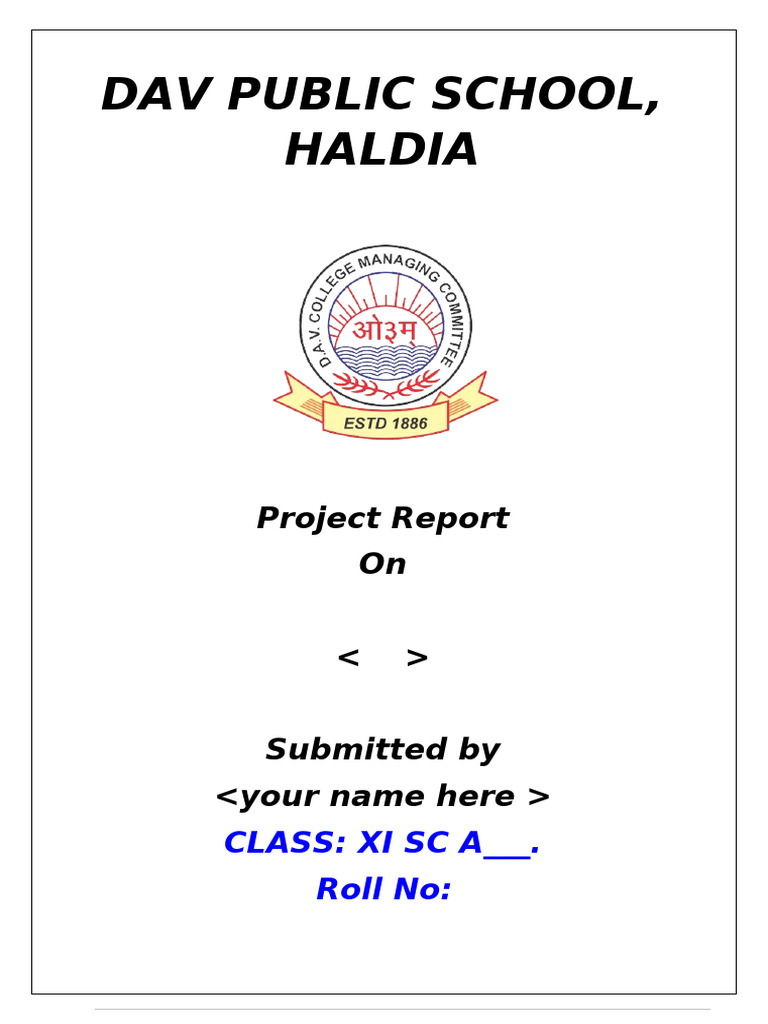 Project Report for XI SC A Students | PDF