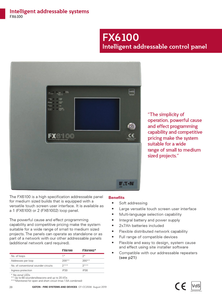 FX6100 Fire Alarm Panel Overview | PDF | Manufactured Goods | Computer ...