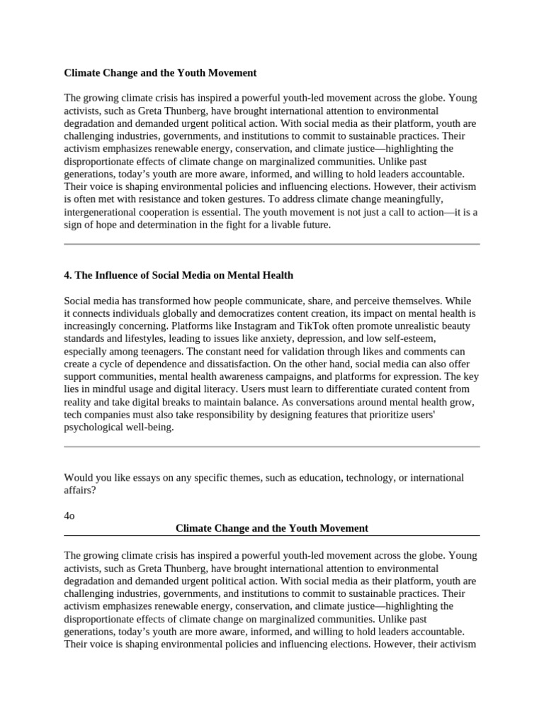 Climate Change and The Youth Movement | PDF | Popular Culture & Media ...