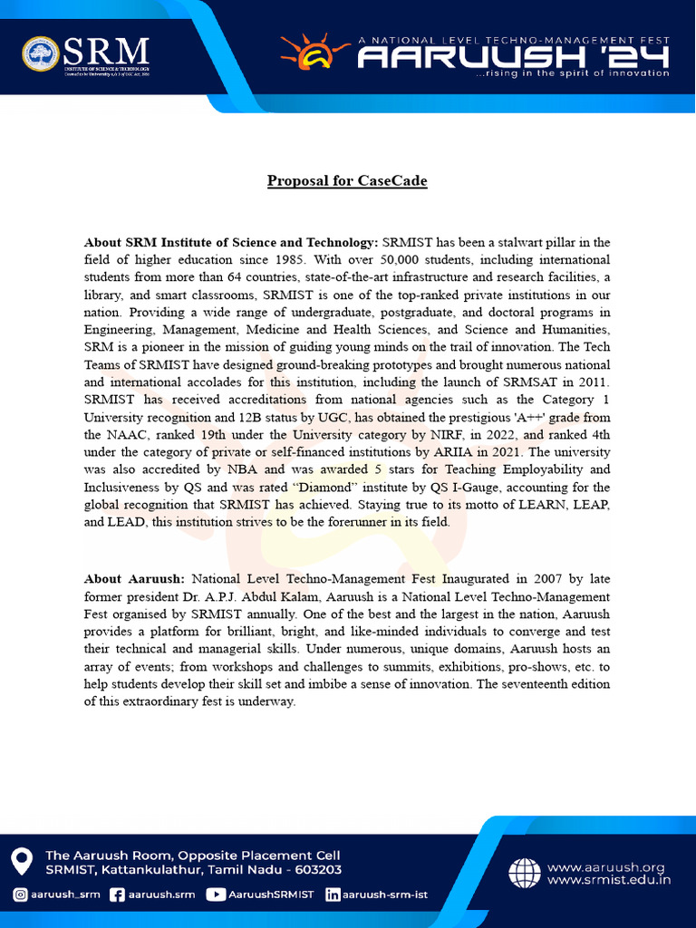 CaseCade Event Proposal | PDF | Corporate Social Responsibility