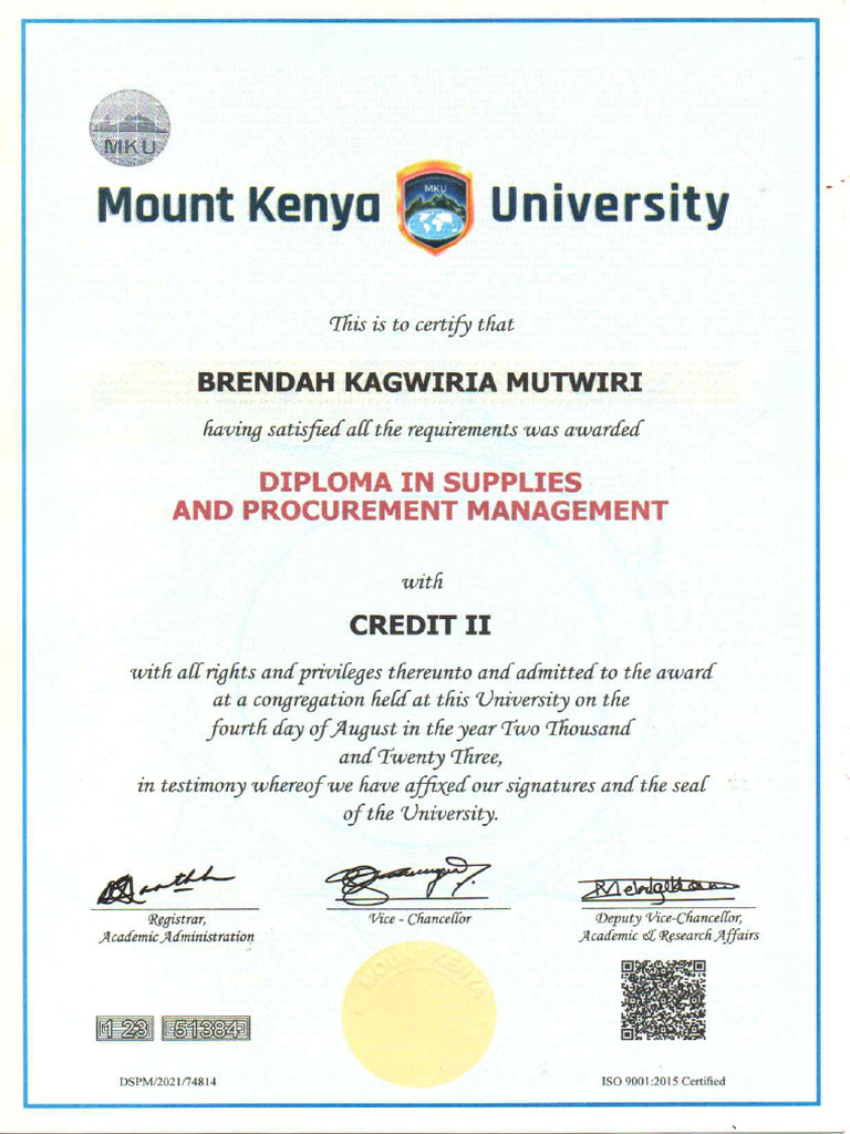 M.K.U Diploma Cert | PDF