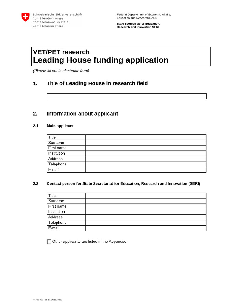 Leading House Funding Application Guide | PDF