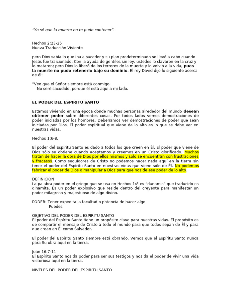El Poder Transformador del Espíritu Santo | PDF | espíritu Santo ...