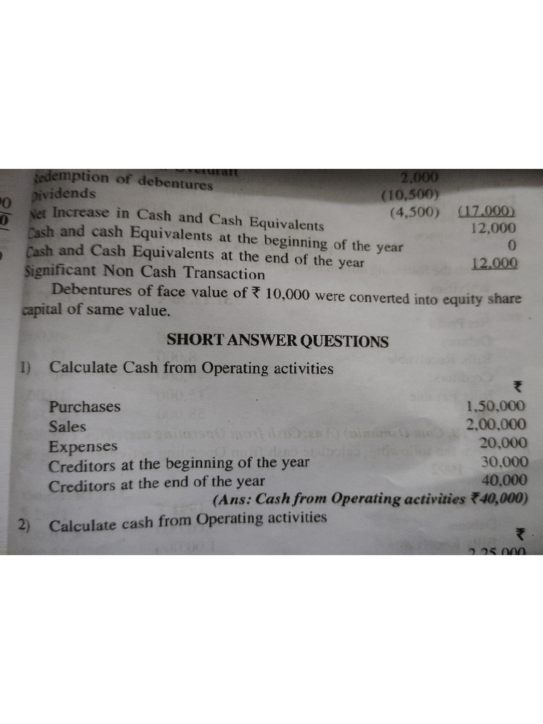 Cash Flow Short Problems | PDF