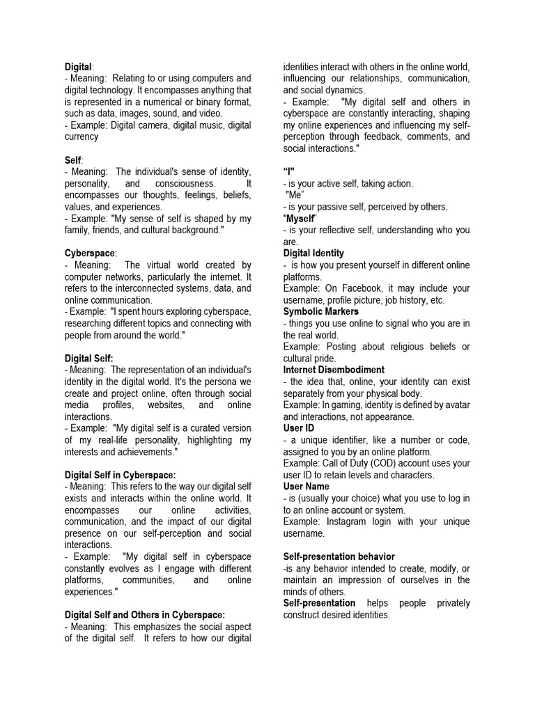 Understanding Digital Self and Identity | PDF | Identity (Social ...