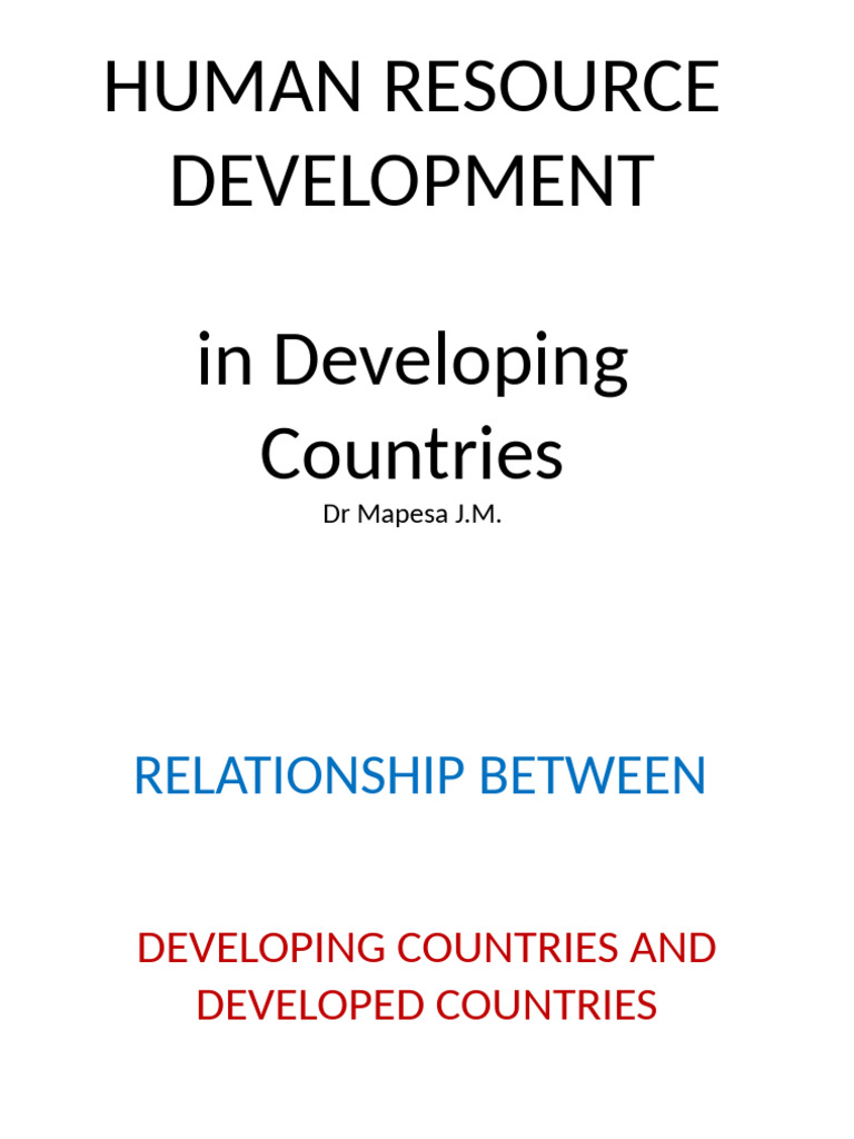 Differences - Developed and Developing Countries | PDF | Developing ...
