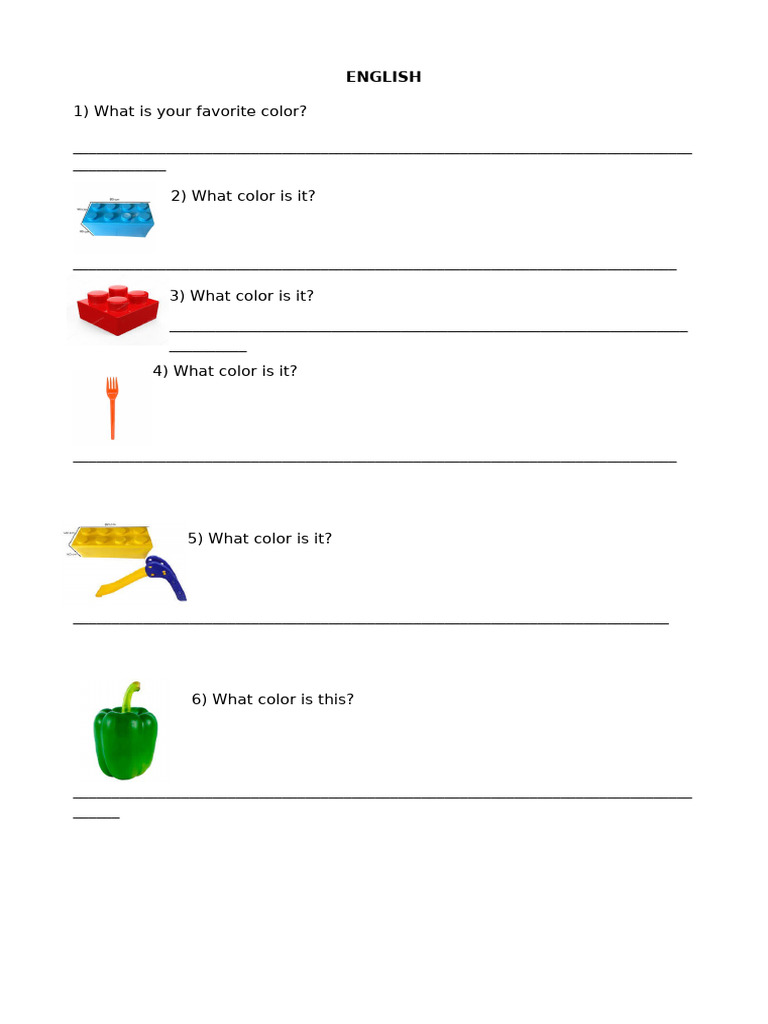 Favorite Color Questionnaire | PDF