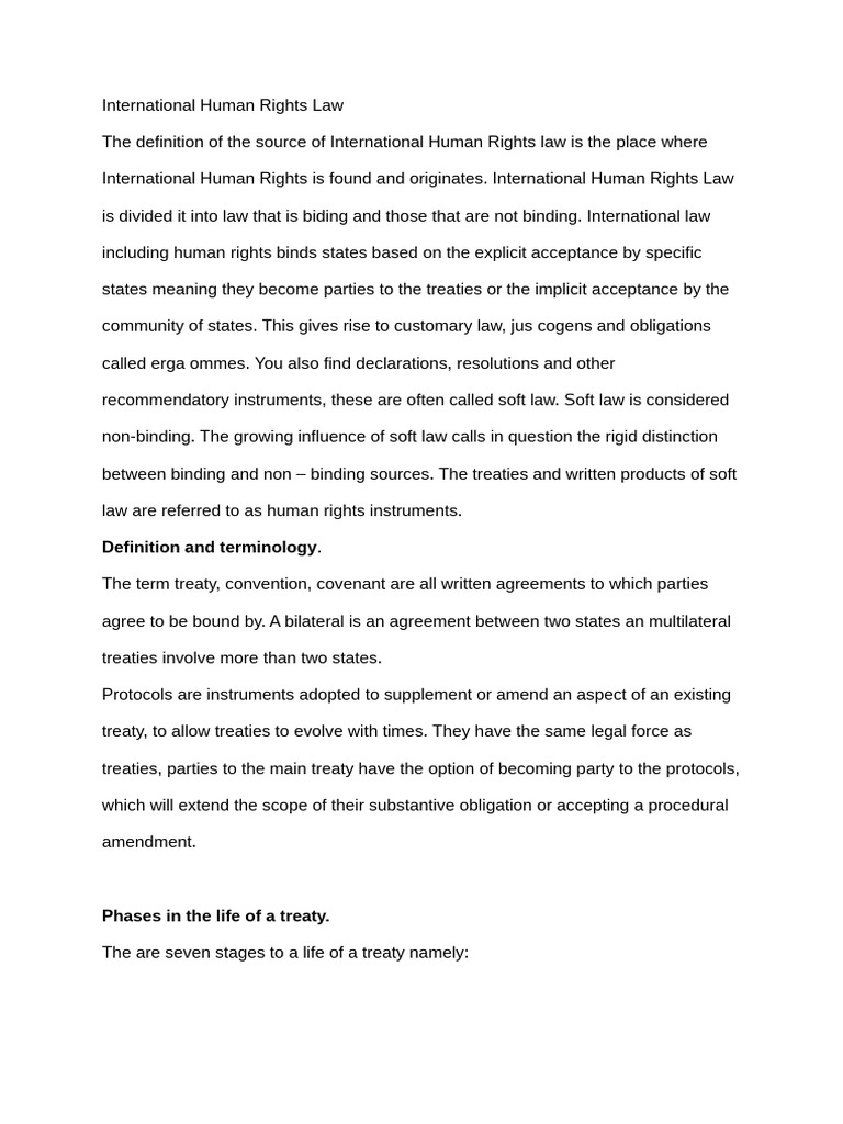 Understanding International Human Rights Law | PDF | Treaty ...