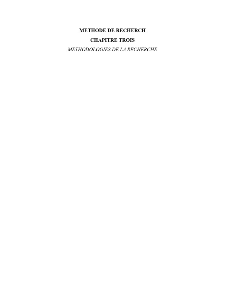 Methode de Recherch Chapitre Trois | PDF | Crédibilité | Sociologie