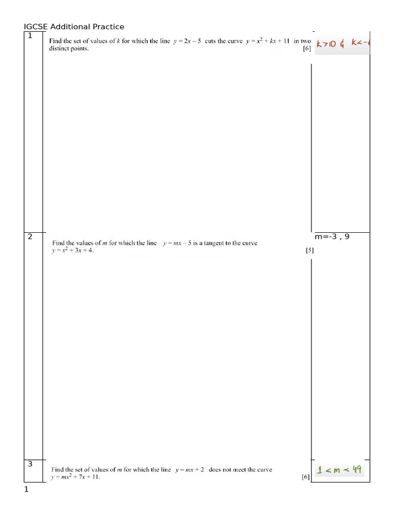 IGCSE Additional Practice | PDF