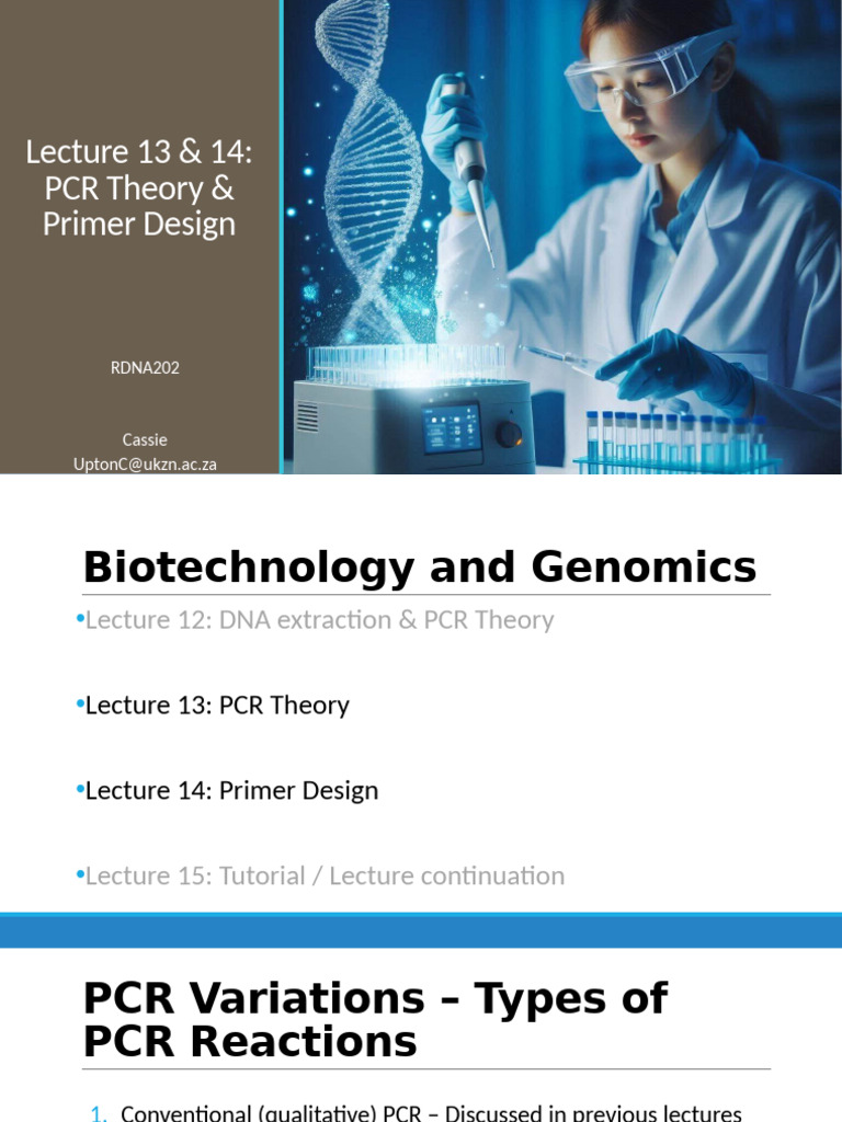 PCR Theory and Primer Design Overview | PDF | Polymerase Chain Reaction ...