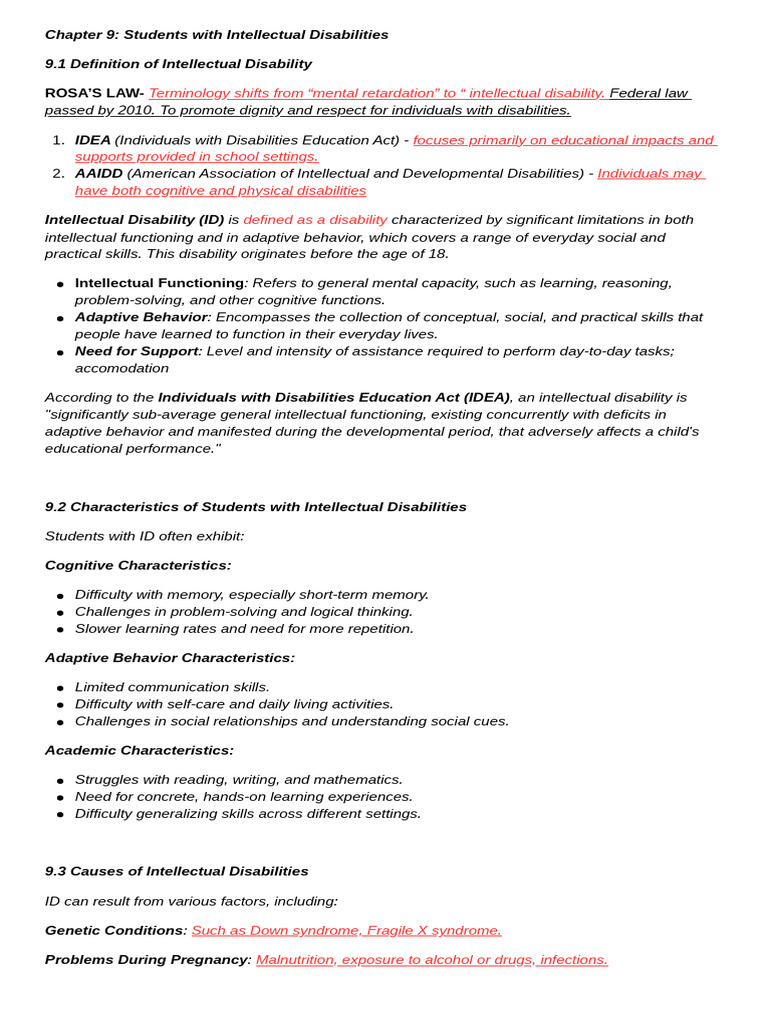 Understanding Intellectual Disabilities in Education | PDF ...