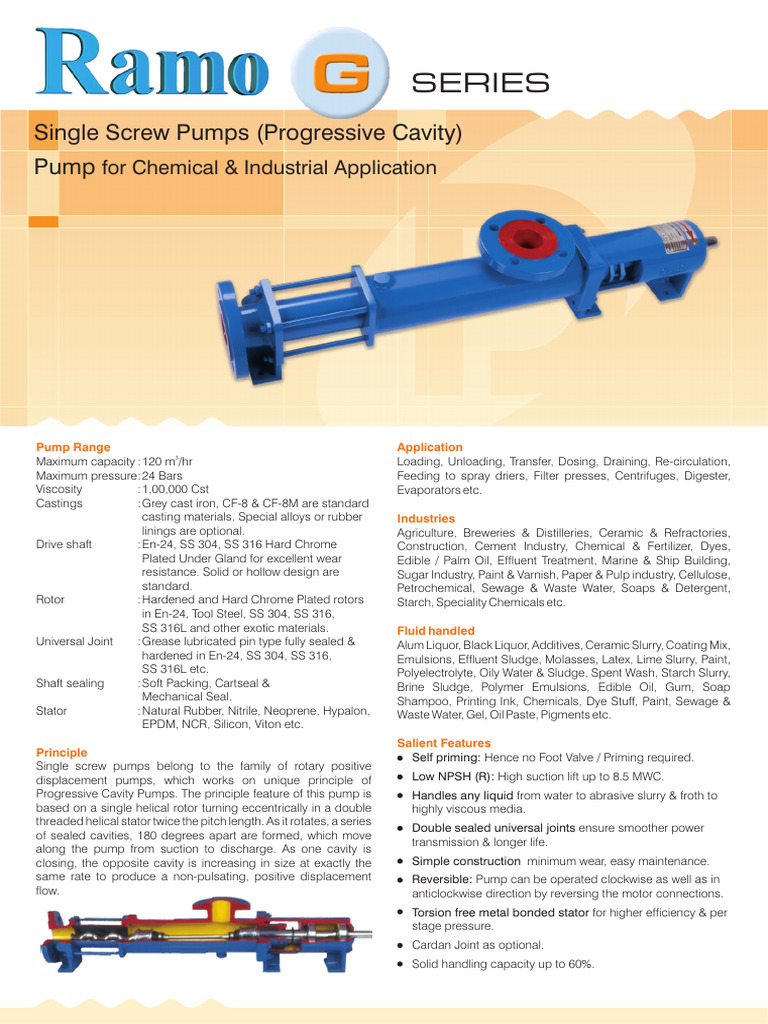 P D Pumps_G Series (1) | PDF | Pump | Mechanical Engineering