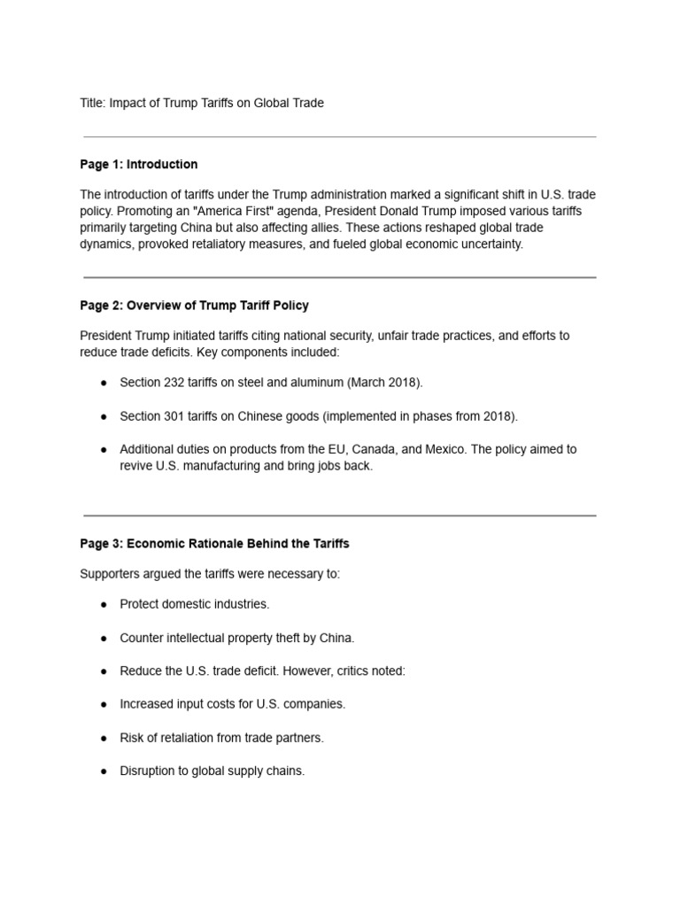Trump Tariffs: Global Trade Impact | PDF | International Trade | Global ...