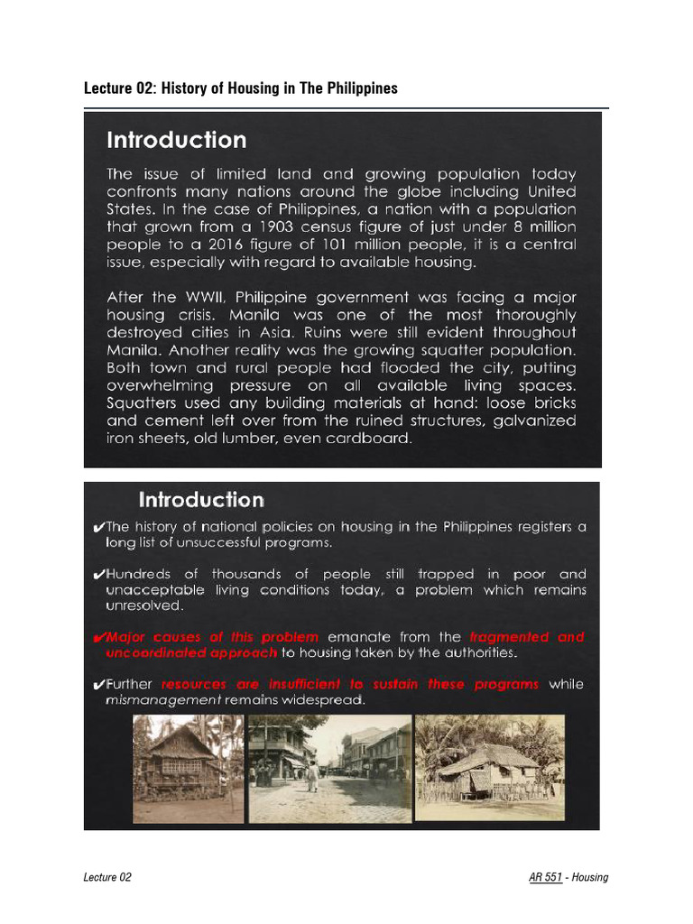 History of Housing in the Philippines | PDF