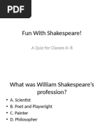 Shakespeare Quiz: MCQs & Answers | PDF | William Shakespeare | Macbeth