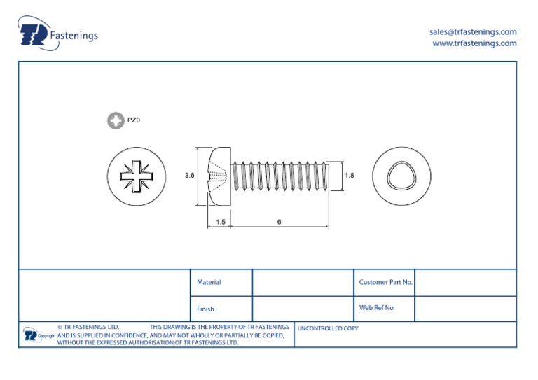 TR Fastenings Plas-Fix 45 Screw Specs | PDF