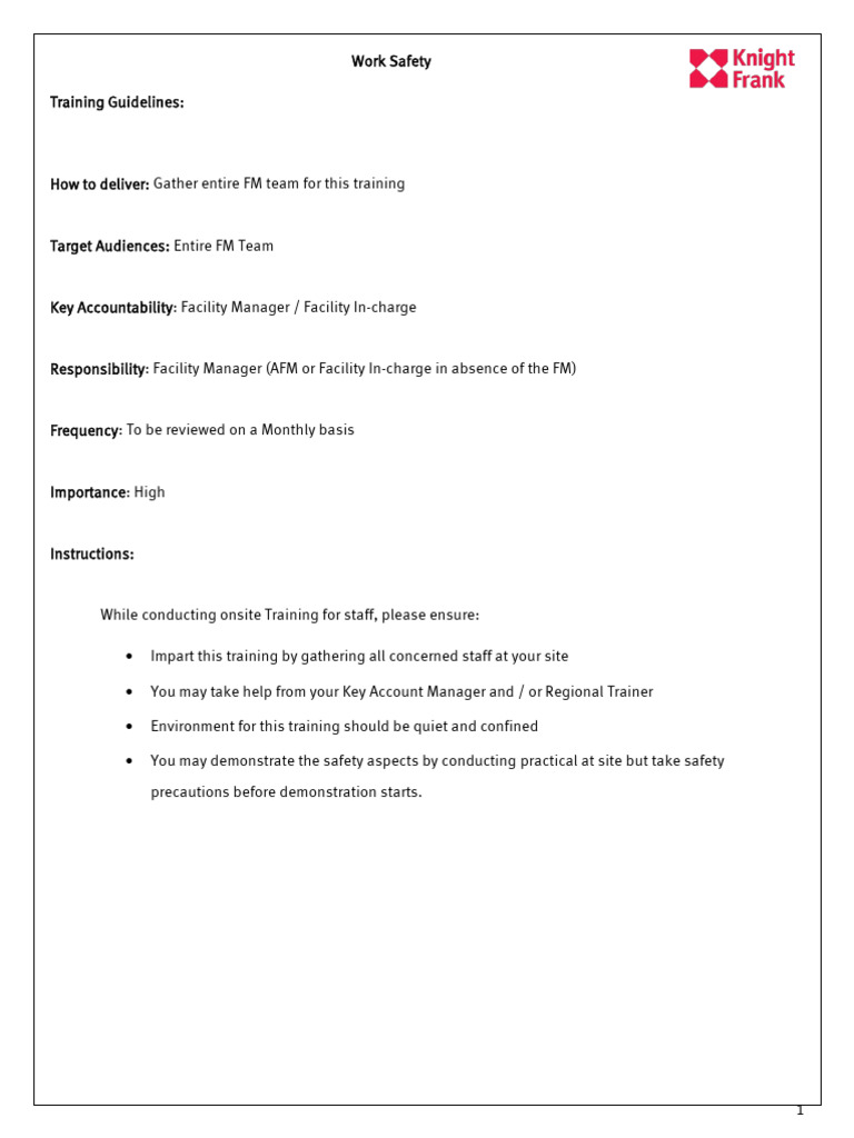 Work Safety Training and Guidelines | PDF | Safety | Occupational ...