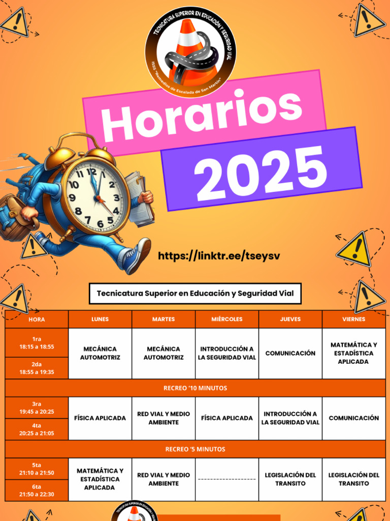 Horarios de Clases 2025 | PDF