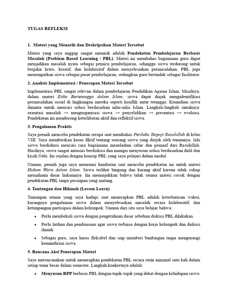 Penerapan Problem Based Learning dalam Pendidikan | PDF