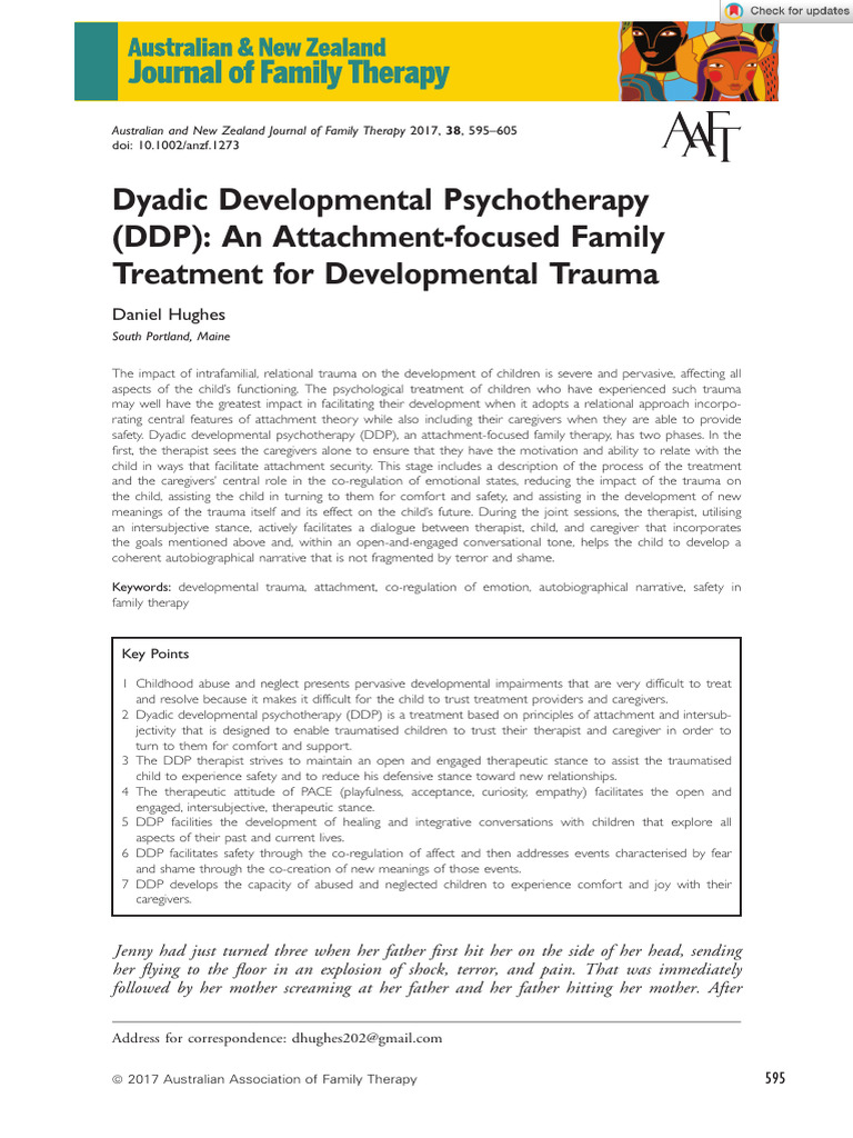 Dyadic Developmental Psychotherapy Overview | PDF | Behavioural ...