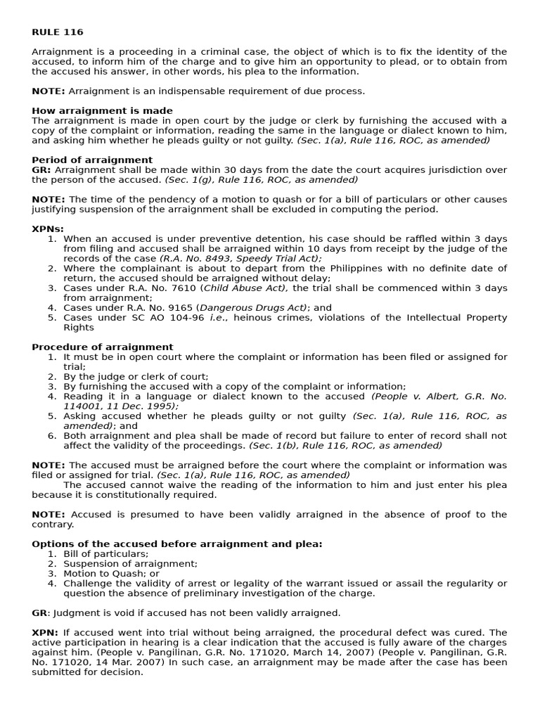 Understanding Criminal Arraignment Process | PDF | Plea | Arraignment