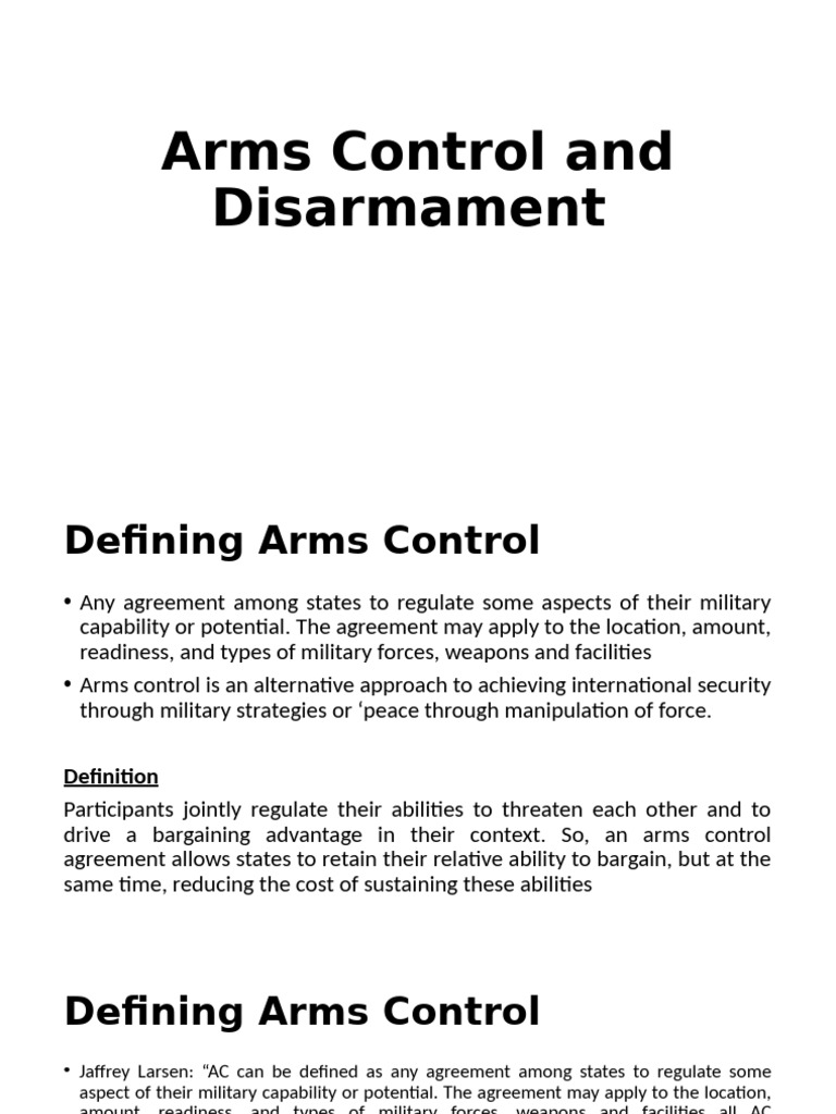 Arms Control and Disarmament 18072022 010742am | PDF | Arms Control ...