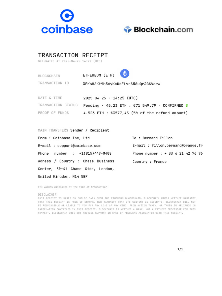 Invoice Coin 20250425 ETH 4521 | PDF
