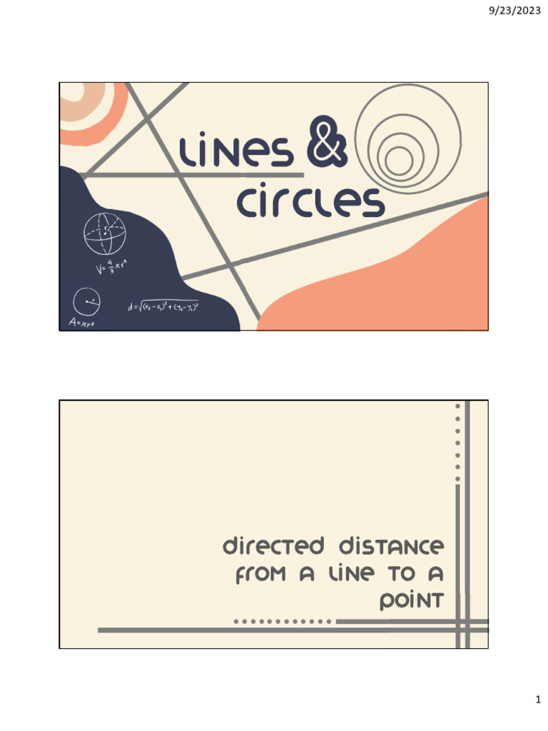 Calculating Distances to Lines and Circles | PDF | Circle | Geometry