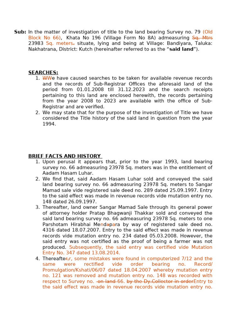 Changes of Title Entries | PDF | Common Law | Civil Law (Common Law)