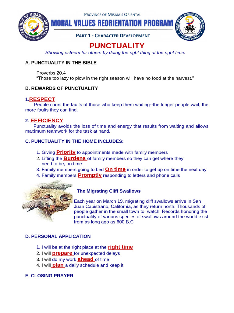 Importance of Punctuality in Life | PDF