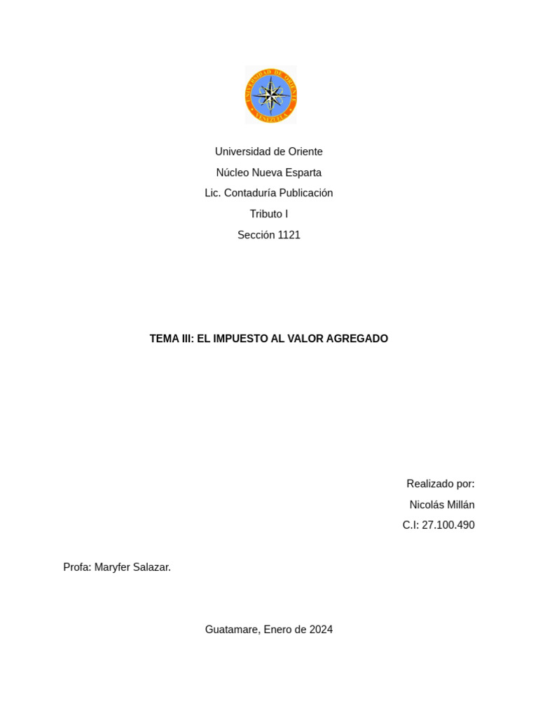 Aspectos Clave del IVA en Venezuela | PDF | Impuestos | Impuesto al ...