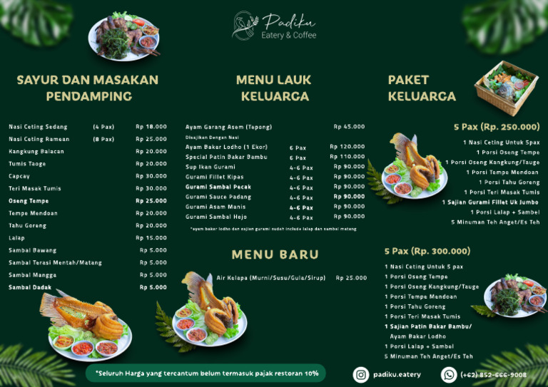 Menu Keluarga dan Paket Makanan Sedap | PDF