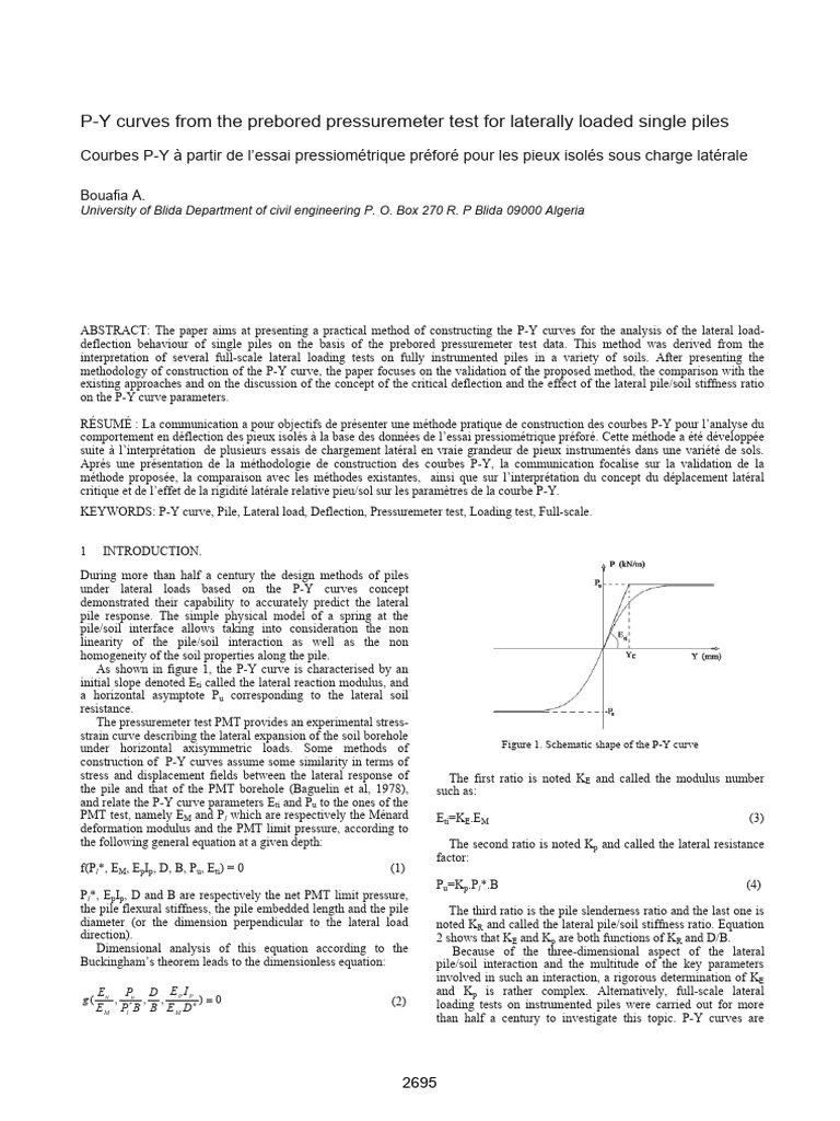 P-Y Curve Method for Lateral Piles | PDF | Young's Modulus | Deep ...