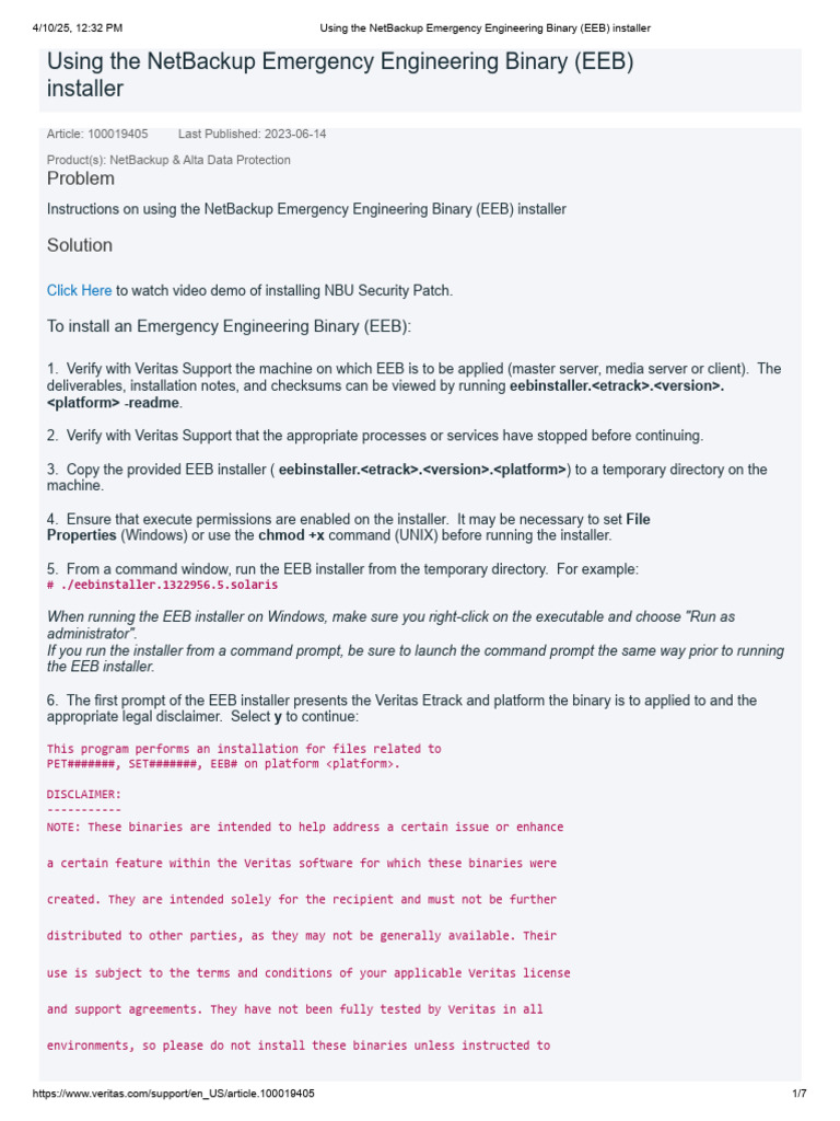 Installing NetBackup EEB Guide | PDF | Command Line Interface ...