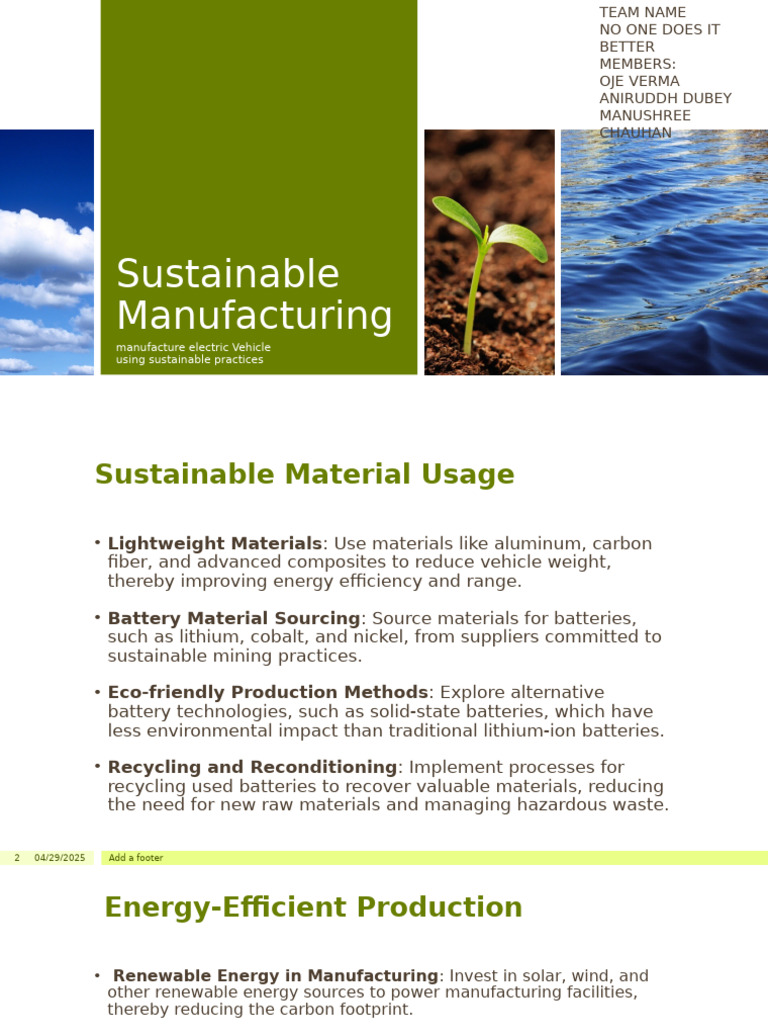 Sustainable Manufacturing for EVs | PDF | Life Cycle Assessment ...