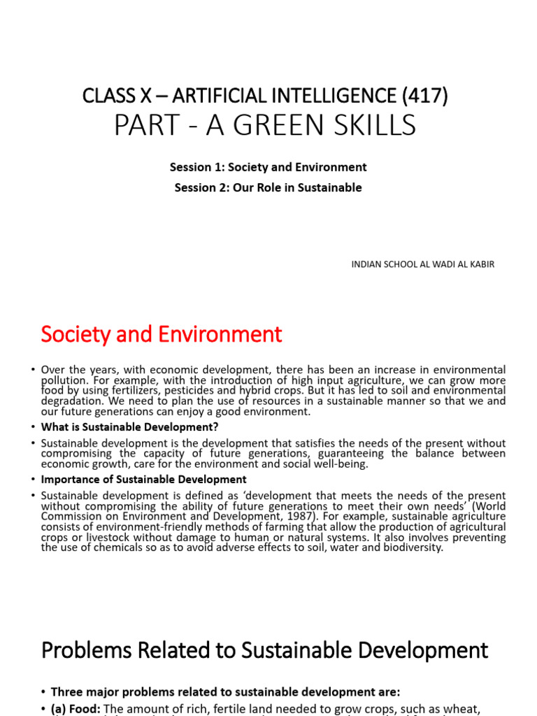Green Skills for Sustainable Development | PDF | Agriculture ...