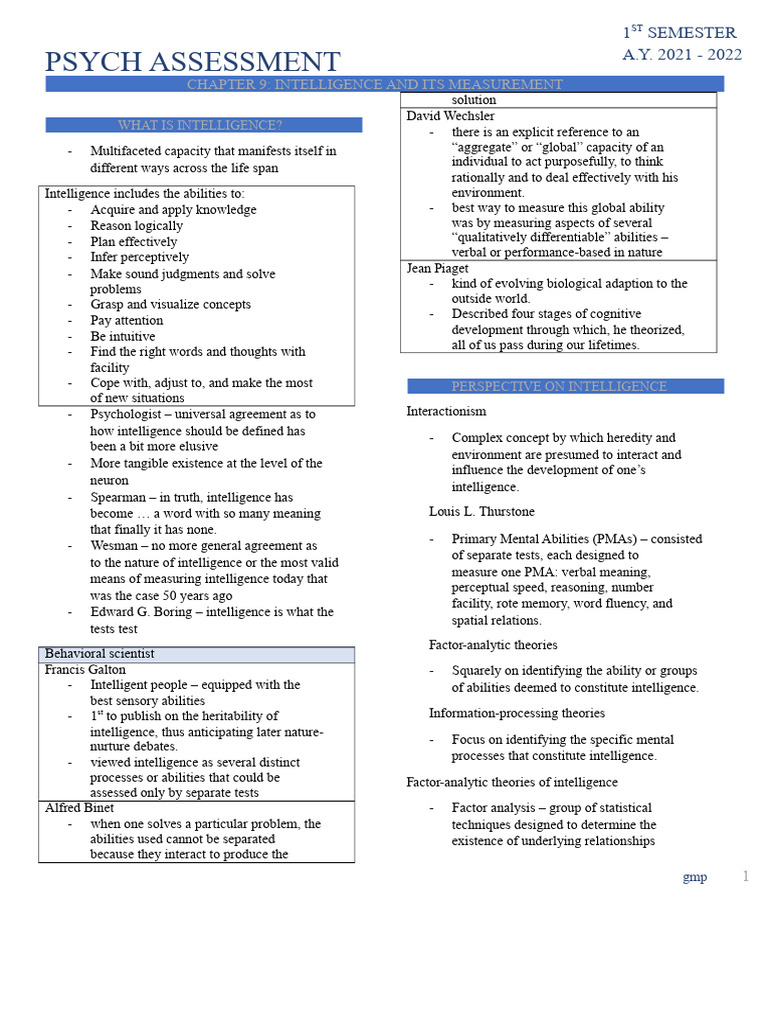 Assessment Trans Chapter 9 | PDF | Wechsler Adult Intelligence Scale ...