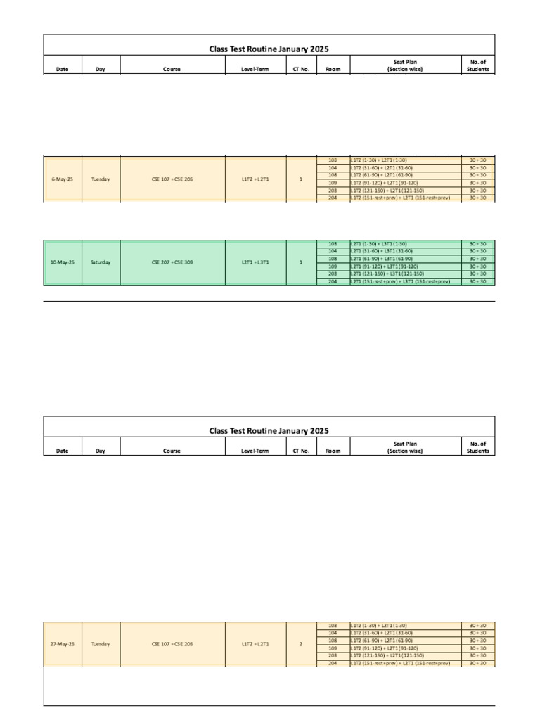 January 2025 CT Routine Revised | PDF