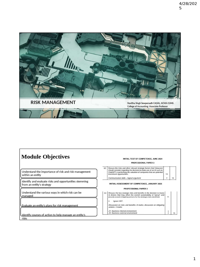 Risk Management Lecture | PDF | Risk | Risk Management