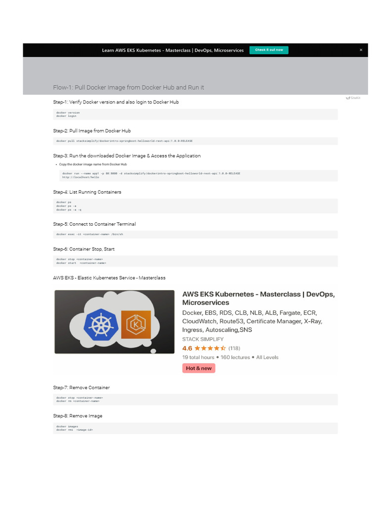 Aws Eksdocker Basicsget Docker Image From Docker Hub and Run | PDF