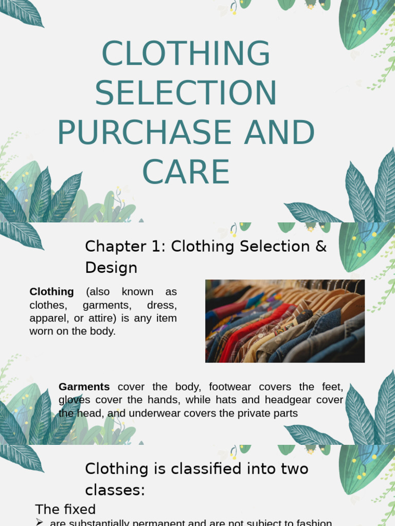 Clothing Selection and Fabric Types | PDF | Textiles | Clothing