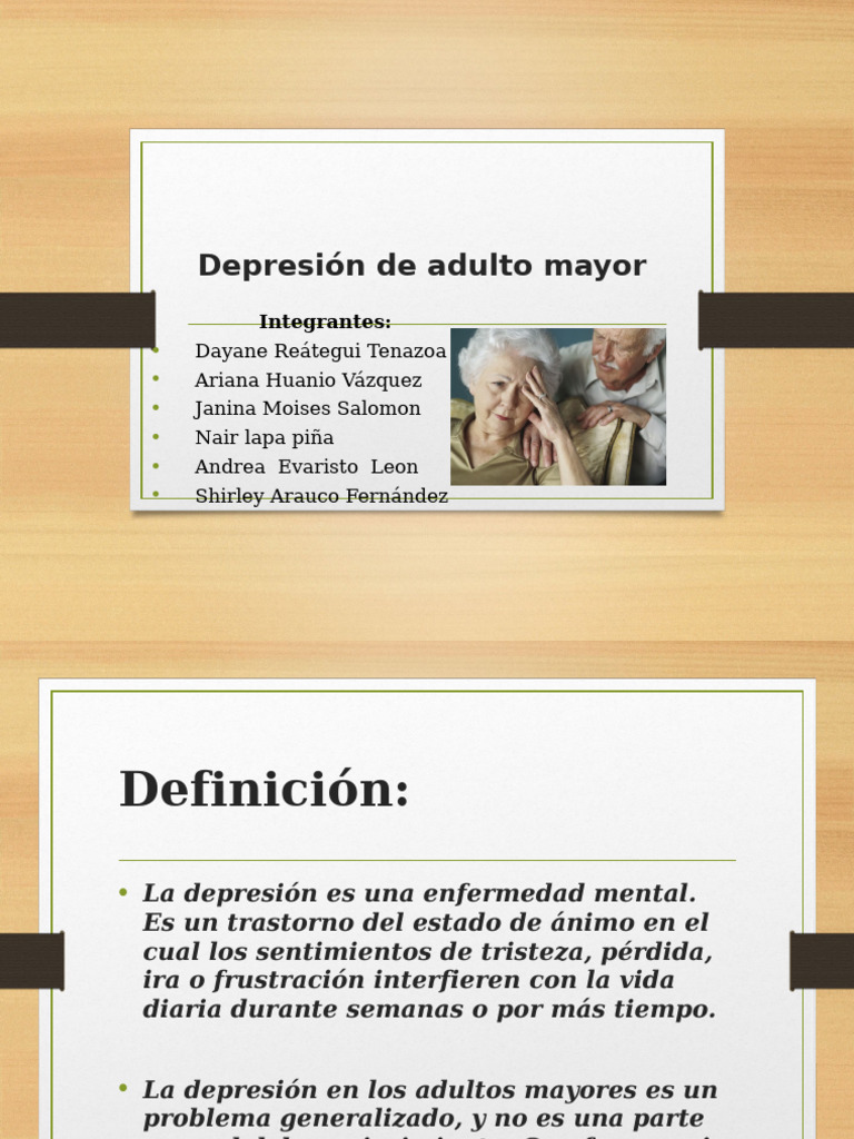 Depresión en Adultos Mayores: Causas y Tratamiento | PDF | Trastorno ...